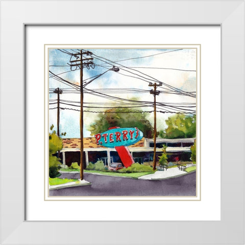 Open Road Stops I White Modern Wood Framed Art Print with Double Matting by McCreery, Paul