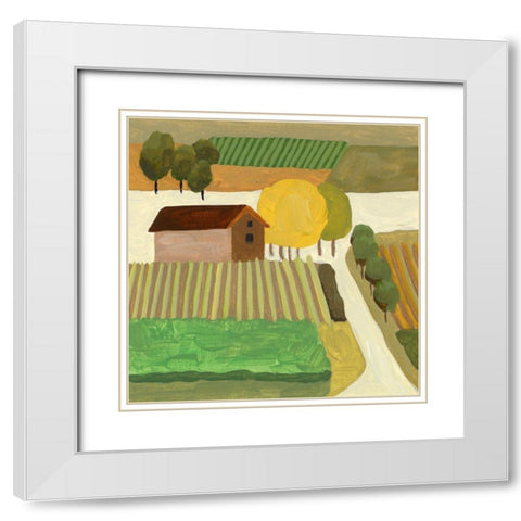 The Hill Village II White Modern Wood Framed Art Print with Double Matting by Wang, Melissa