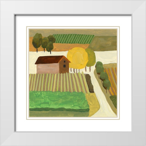 The Hill Village II White Modern Wood Framed Art Print with Double Matting by Wang, Melissa