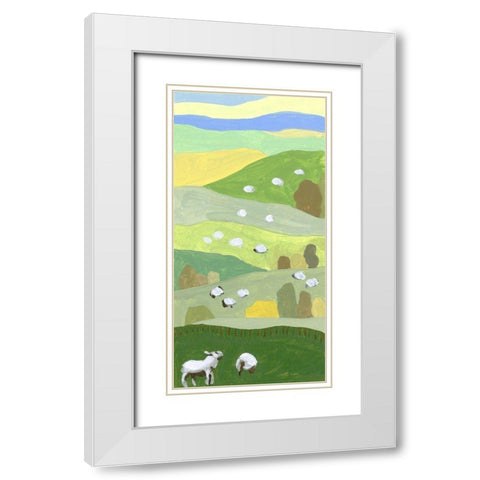 Mountain Sheep I White Modern Wood Framed Art Print with Double Matting by Wang, Melissa