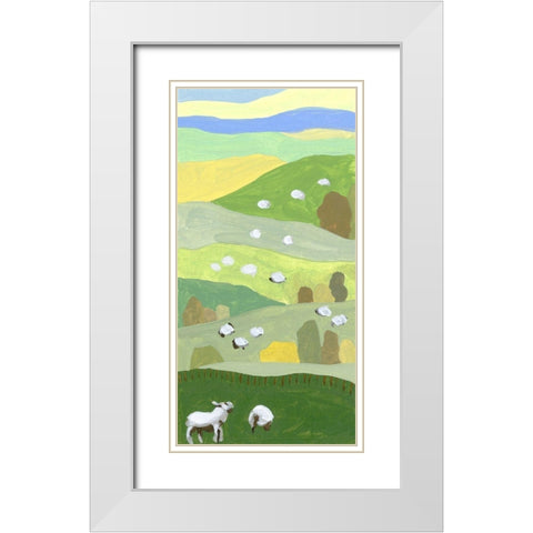 Mountain Sheep I White Modern Wood Framed Art Print with Double Matting by Wang, Melissa