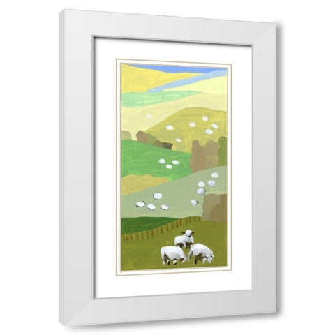 Mountain Sheep II White Modern Wood Framed Art Print with Double Matting by Wang, Melissa