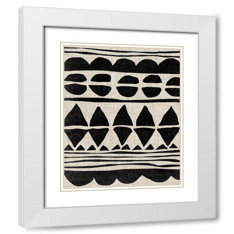 Monochrome Quilt I White Modern Wood Framed Art Print with Double Matting by Wang, Melissa