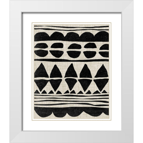 Monochrome Quilt I White Modern Wood Framed Art Print with Double Matting by Wang, Melissa