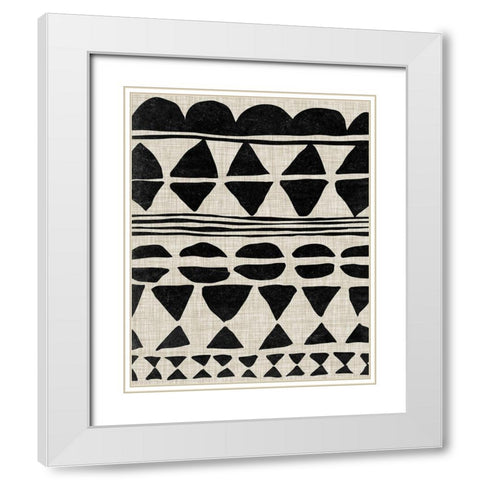 Monochrome Quilt II White Modern Wood Framed Art Print with Double Matting by Wang, Melissa