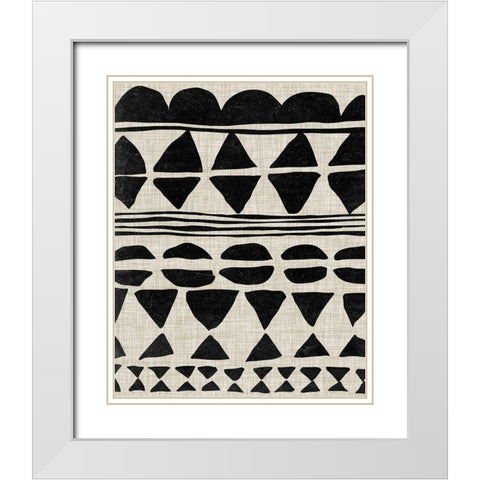 Monochrome Quilt II White Modern Wood Framed Art Print with Double Matting by Wang, Melissa