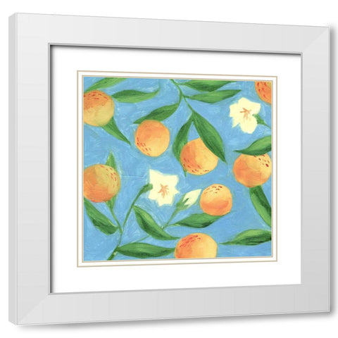 Sweet Tangerine I White Modern Wood Framed Art Print with Double Matting by Wang, Melissa