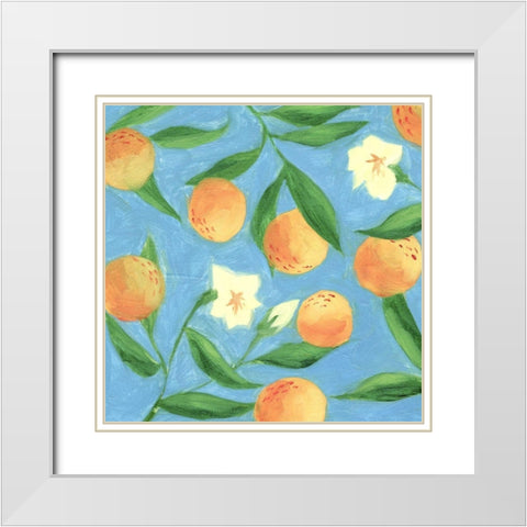 Sweet Tangerine I White Modern Wood Framed Art Print with Double Matting by Wang, Melissa