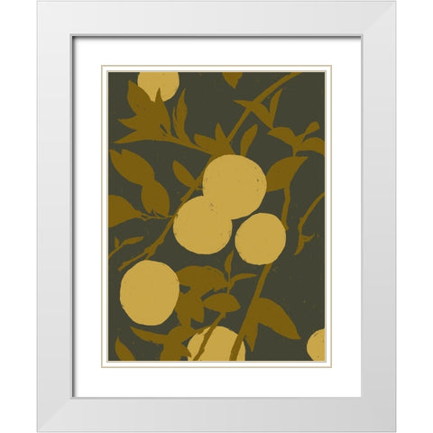 Golden Satsuma I White Modern Wood Framed Art Print with Double Matting by Green, Jacob