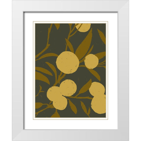 Golden Satsuma II White Modern Wood Framed Art Print with Double Matting by Green, Jacob