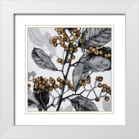 Holly Shadow I White Modern Wood Framed Art Print with Double Matting by Caroline, Emma