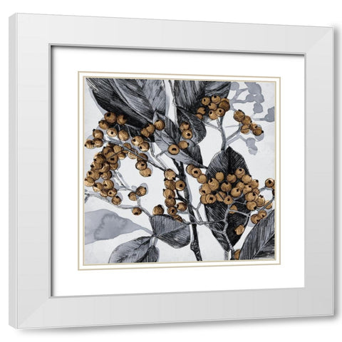 Holly Shadow II White Modern Wood Framed Art Print with Double Matting by Caroline, Emma
