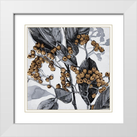 Holly Shadow II White Modern Wood Framed Art Print with Double Matting by Caroline, Emma
