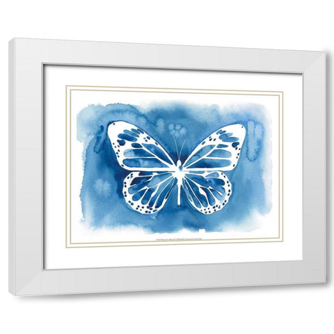 Butterfly Inkling II White Modern Wood Framed Art Print with Double Matting by Popp, Grace