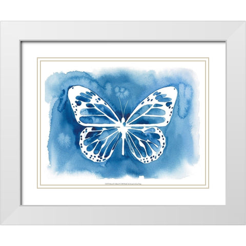 Butterfly Inkling II White Modern Wood Framed Art Print with Double Matting by Popp, Grace
