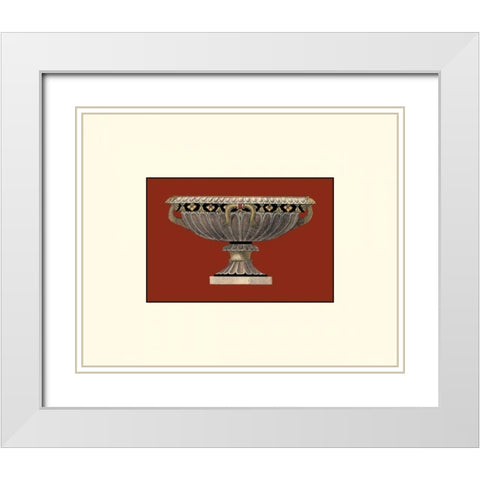 Small Antique Vase II White Modern Wood Framed Art Print with Double Matting by Antonini, Da Carlo