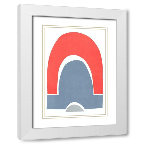 Primary Arches III White Modern Wood Framed Art Print with Double Matting by Delamater, Rob