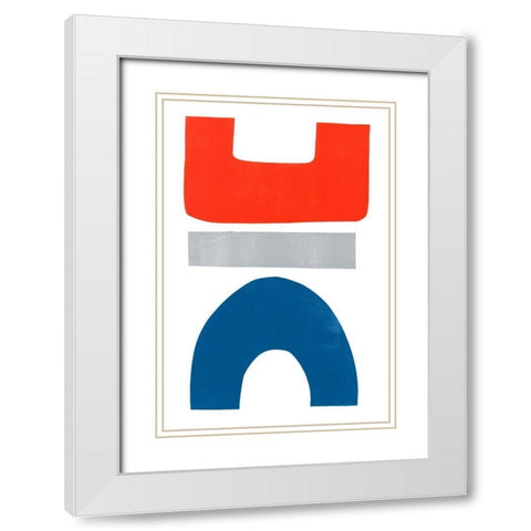 Primary Arches IV White Modern Wood Framed Art Print with Double Matting by Delamater, Rob