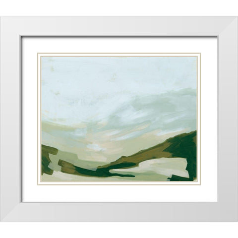Valley Green I White Modern Wood Framed Art Print with Double Matting by Vess, June Erica