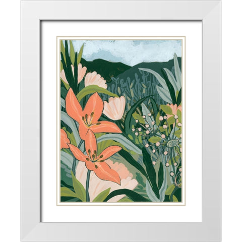 Spring Valley Blooms I White Modern Wood Framed Art Print with Double Matting by Vess, June Erica