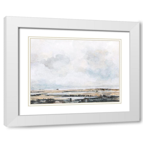 Ocean Inlet I White Modern Wood Framed Art Print with Double Matting by Caroline, Emma