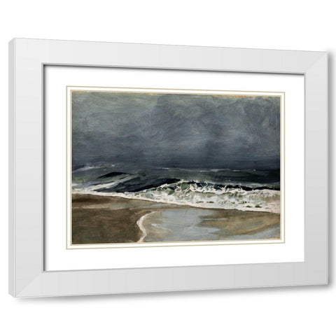 Moody Sea I White Modern Wood Framed Art Print with Double Matting by Barnes, Victoria