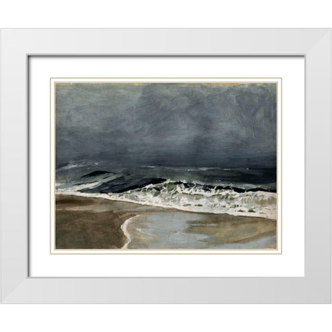 Moody Sea I White Modern Wood Framed Art Print with Double Matting by Barnes, Victoria
