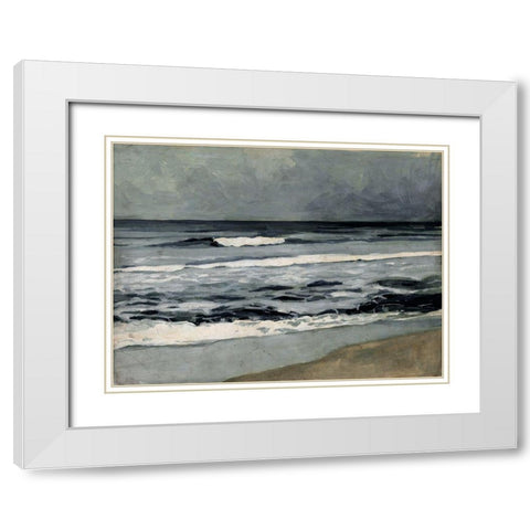 Moody Sea II White Modern Wood Framed Art Print with Double Matting by Barnes, Victoria