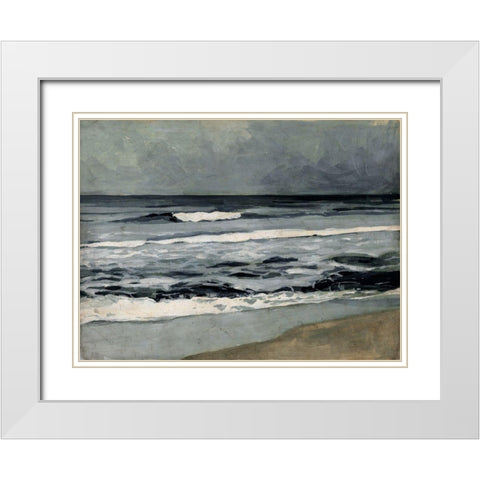 Moody Sea II White Modern Wood Framed Art Print with Double Matting by Barnes, Victoria