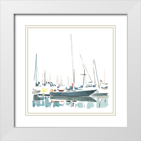Sailboat Scenery I White Modern Wood Framed Art Print with Double Matting by Caroline, Emma