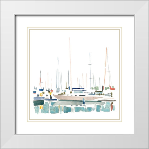 Sailboat Scenery II White Modern Wood Framed Art Print with Double Matting by Caroline, Emma