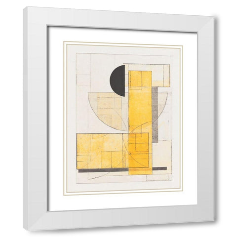 Mapping Bauhaus V White Modern Wood Framed Art Print with Double Matting by Delamater, Rob