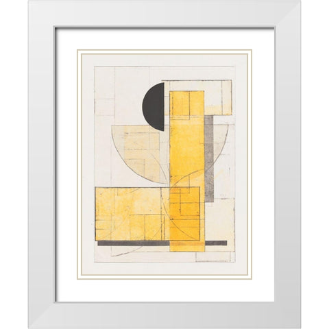 Mapping Bauhaus V White Modern Wood Framed Art Print with Double Matting by Delamater, Rob
