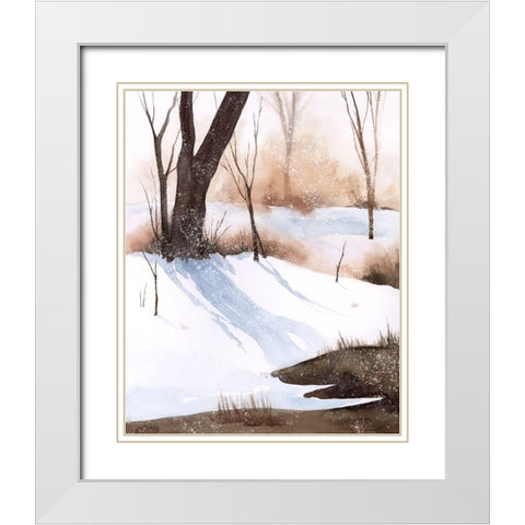Snowland I White Modern Wood Framed Art Print with Double Matting by Popp, Grace