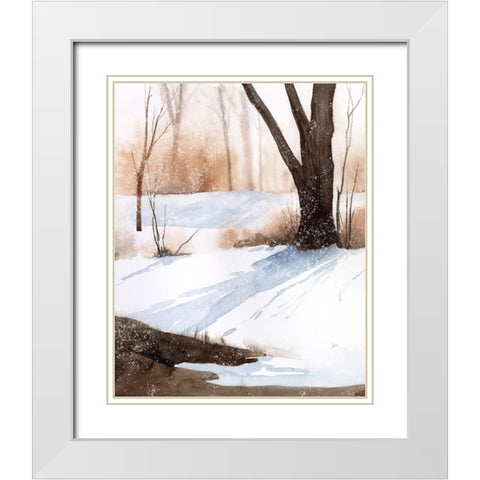 Snowland II White Modern Wood Framed Art Print with Double Matting by Popp, Grace