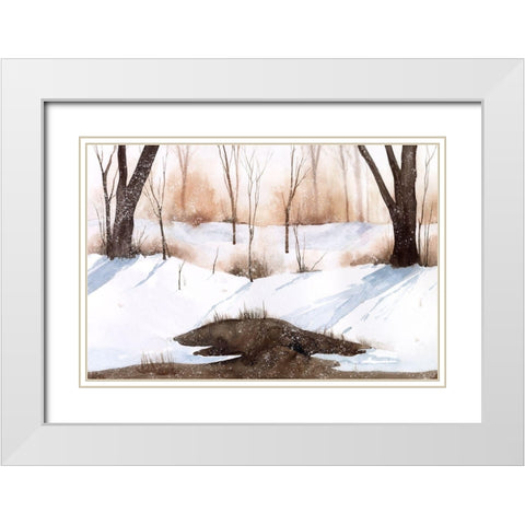 Snowland III White Modern Wood Framed Art Print with Double Matting by Popp, Grace