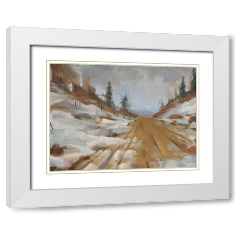 Snowscape I White Modern Wood Framed Art Print with Double Matting by Green, Jacob