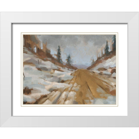 Snowscape I White Modern Wood Framed Art Print with Double Matting by Green, Jacob