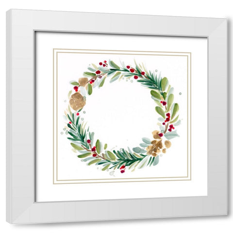 Warm Winter Wishes II White Modern Wood Framed Art Print with Double Matting by Vess, June Erica