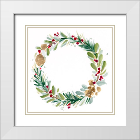 Warm Winter Wishes II White Modern Wood Framed Art Print with Double Matting by Vess, June Erica