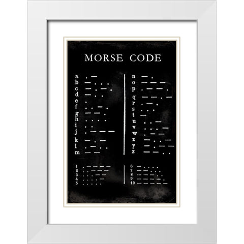 Morse Code Chart White Modern Wood Framed Art Print with Double Matting by Vision Studio