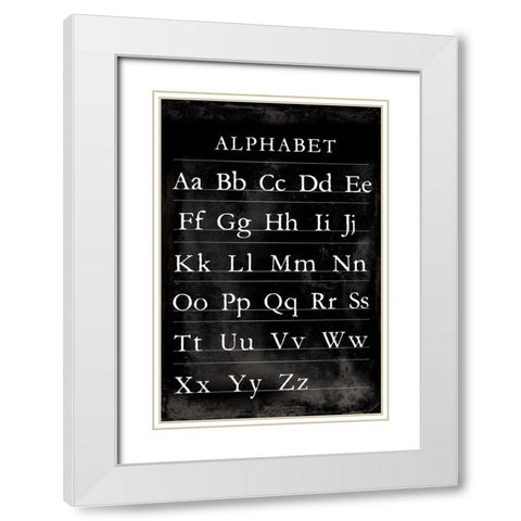 Alphabet Chart White Modern Wood Framed Art Print with Double Matting by Vision Studio