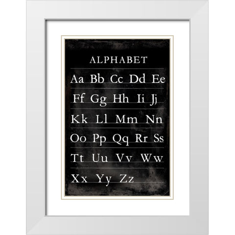 Alphabet Chart White Modern Wood Framed Art Print with Double Matting by Vision Studio