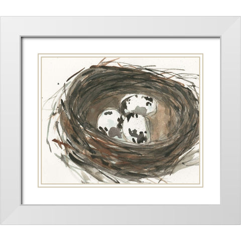 Nesting Eggs I White Modern Wood Framed Art Print with Double Matting by Dixon, Samuel