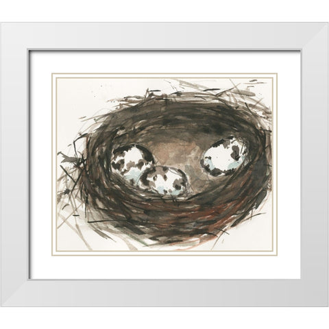Nesting Eggs II White Modern Wood Framed Art Print with Double Matting by Dixon, Samuel