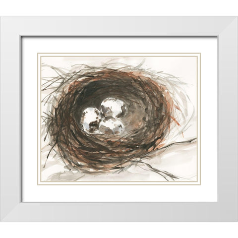 Nesting Eggs III White Modern Wood Framed Art Print with Double Matting by Dixon, Samuel