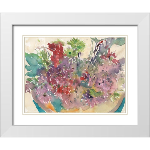 Assorted Summer Planter II White Modern Wood Framed Art Print with Double Matting by Dixon, Samuel