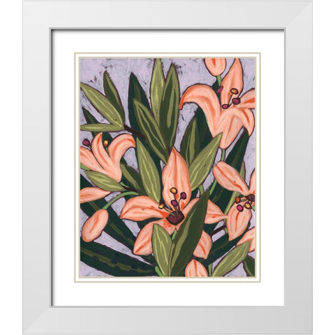 Island Lily I White Modern Wood Framed Art Print with Double Matting by Vess, June Erica