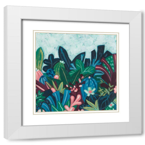 Tropic Vista I White Modern Wood Framed Art Print with Double Matting by Vess, June Erica