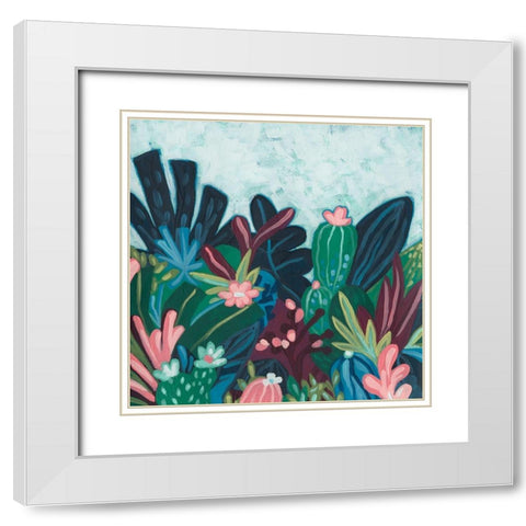 Tropic Vista II White Modern Wood Framed Art Print with Double Matting by Vess, June Erica